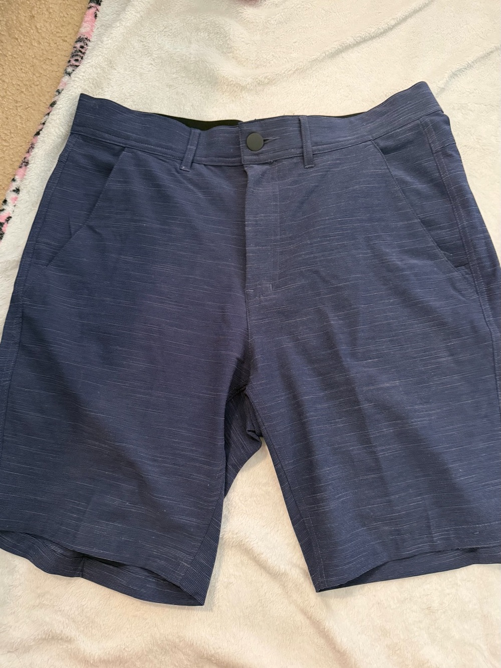 George Men's Flat Front Shorts - Dark Blue Heather